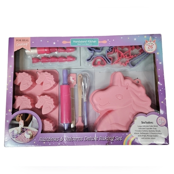 NIB Handstand Kitchen Fun Rainbows Unicorns Deluxe Baking Set for Real‎ Cooking - Picture 7 of 7